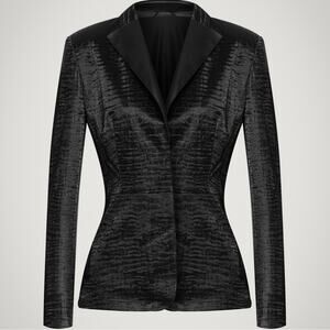 Wolford Black fitted Croco 3 button Blazer In size 6